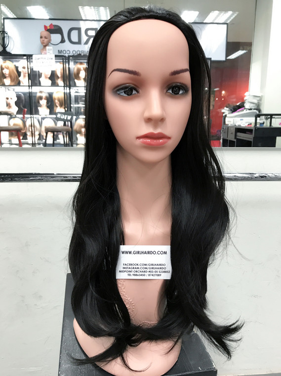 #6066 natural straight wave half wig 
