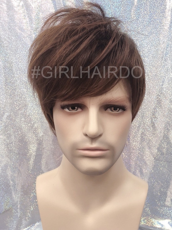 M3807 stylable light brown men wig