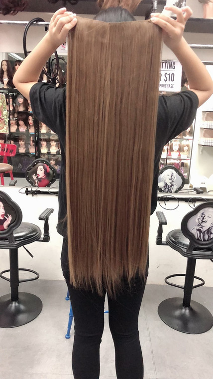super long ash brown #8/27 long straight hair extensions