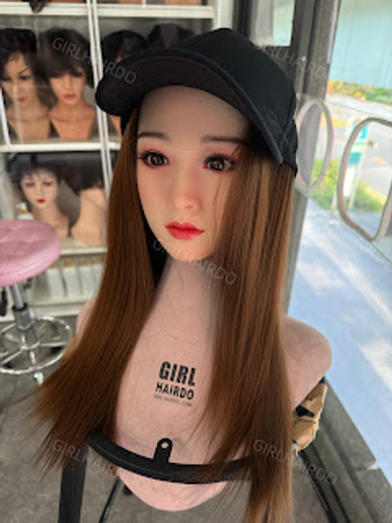 GIRLHAIRDO CAP WITH LIGHT BROWN HAIR 