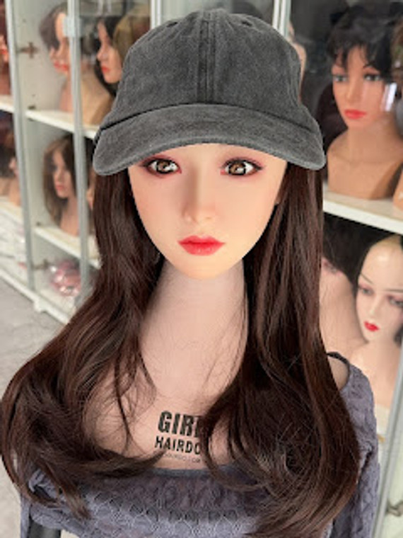 DEMIN CAP WITH HAIR