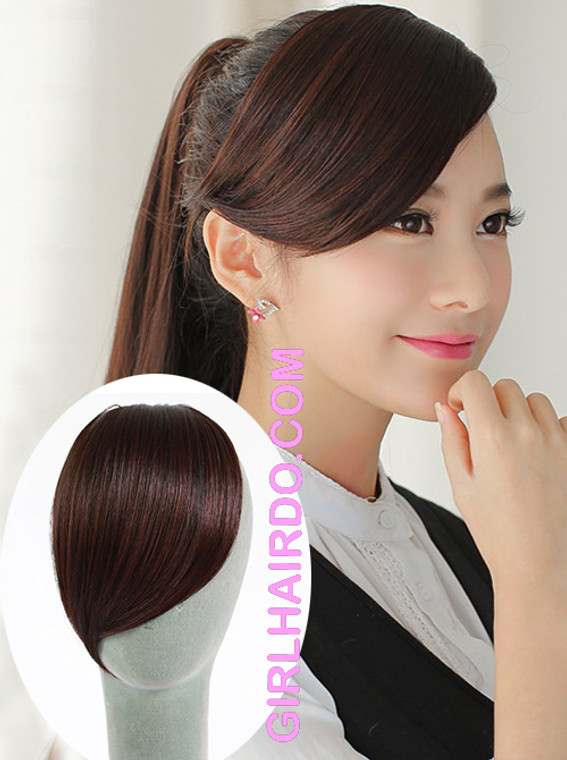 Clip in Fringe Side Swept Bangs (Premium Quality, Super Soft and Looks exactly like real hair)