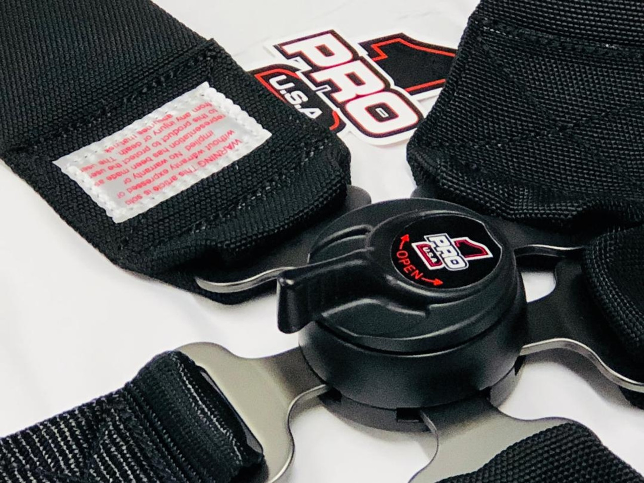 Pro Elite Cam Lock Safety Harness Seat Belts - 5pt Black