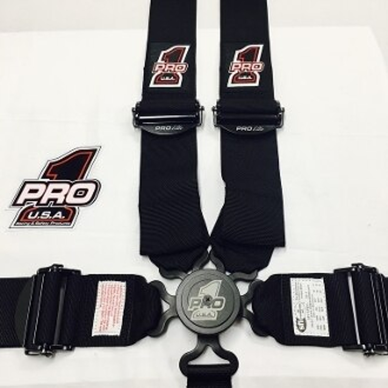 Pro Elite Cam Lock Dragster Safety Harness Seat Belts - Black