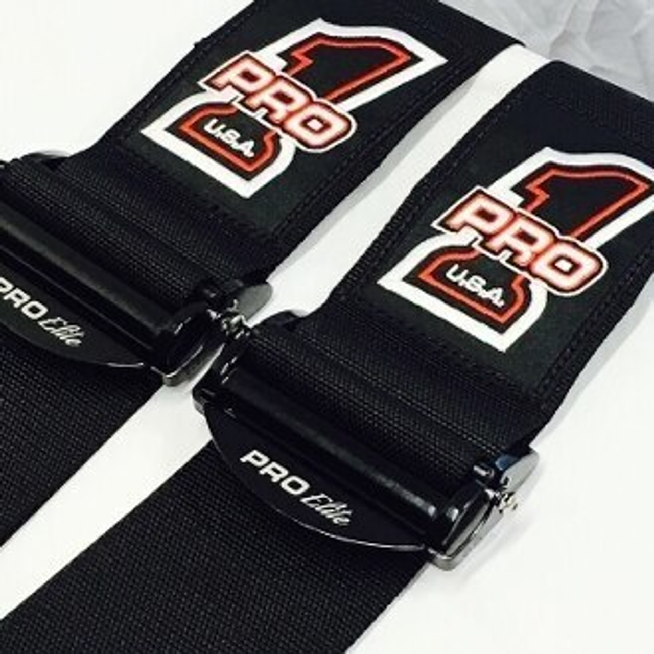 Pro Elite Cam Lock HANS Compatible Dragster Seat Belts - Black