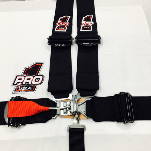 Pro Elite Latch Link Safety Harness Dragster Seat Belts - Black