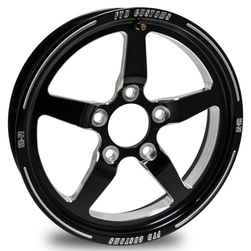 FTD SR-71 Black Contrast Drag Racing Wheels