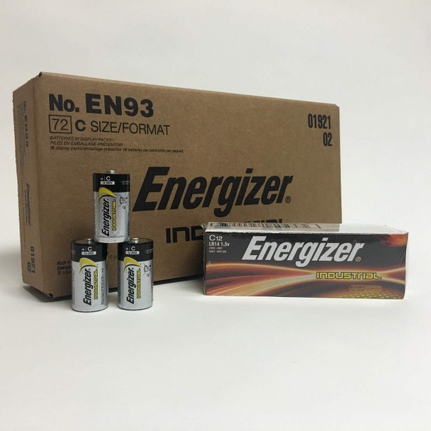 Energizer Industrial C Alkaline Batteries - Case of 72