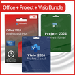 Microsoft Office 2024, Project Professional 2024 and Visio 2024 all three products included in the software bundle.