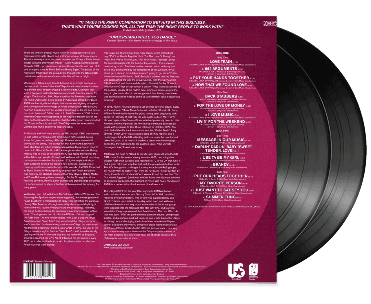 米2discs LP OJays The Best Of The OJays 19439860561 Philadelphia International Records, Legacy /00520 Philly Chartbusters: The Best of (2LP) O' Jays (LP) - VP Reggae