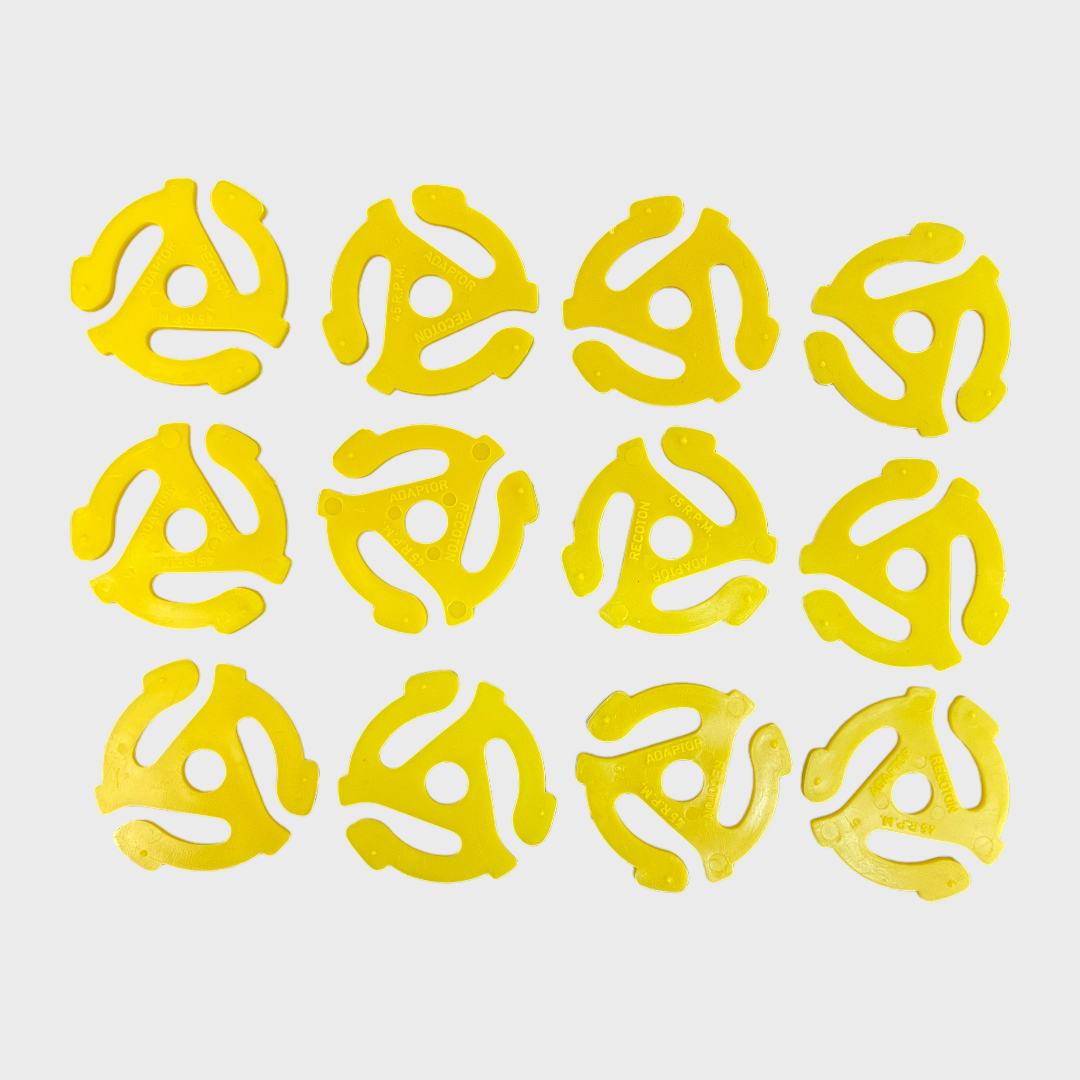 45 Rpm Record Spindle -Pack of 12 Adapter (Yellow) - VP Reggae