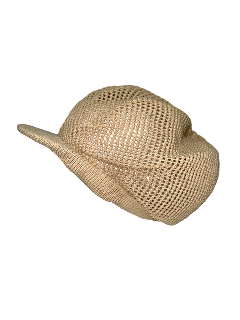 Mesh Knitted Tam -Tan w/Visor