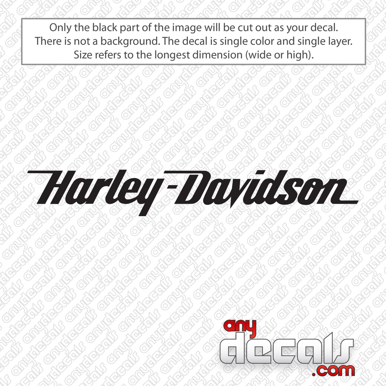 Harley Davidson Text Logo Decal Sticker