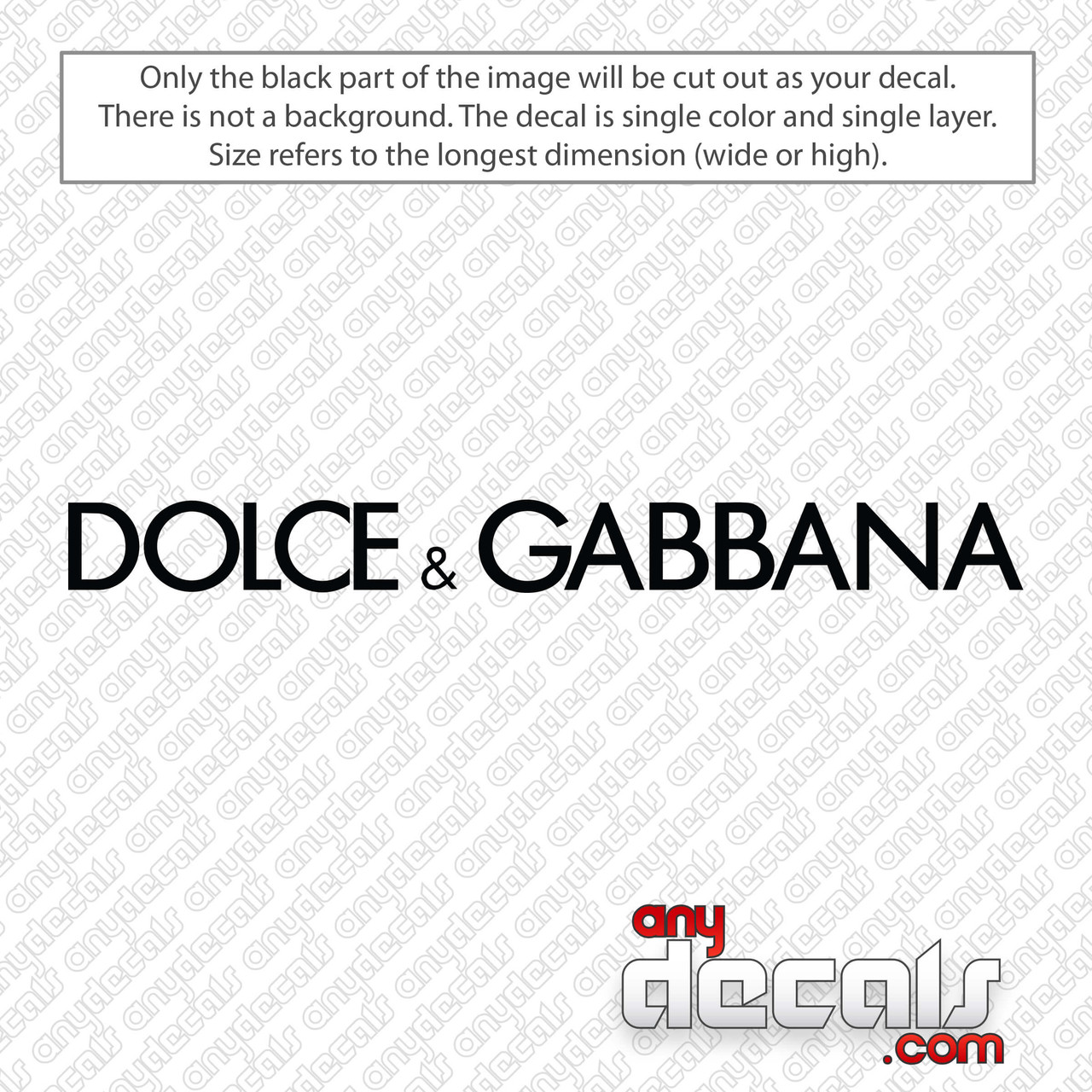 Dolce and Gabbana Logo Decal Sticker - AnyDecals.com
