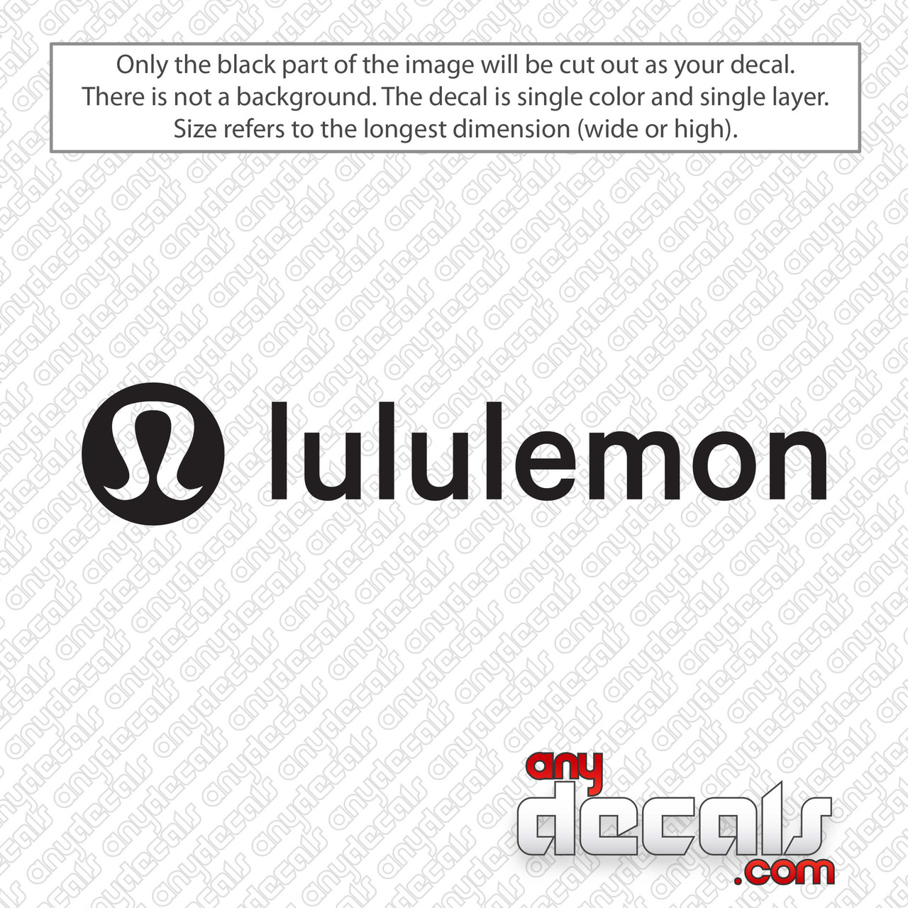 LULULEMON LOGO CUSTOM DECAL/STICKER.. PICK SIZE AND COLOR FREE SHIPPING