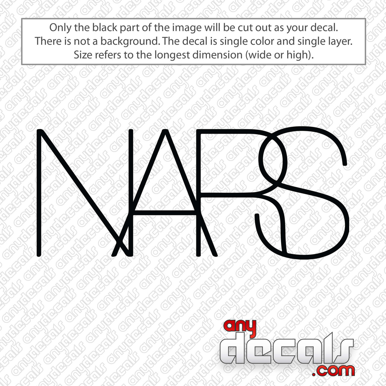 NARS Logo Decal Sticker - AnyDecals.com