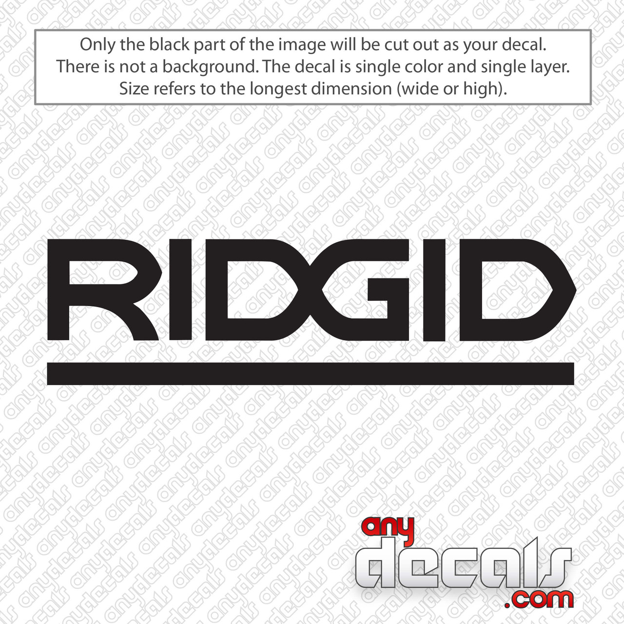 Ridgid Tools Logo Decal Sticker 