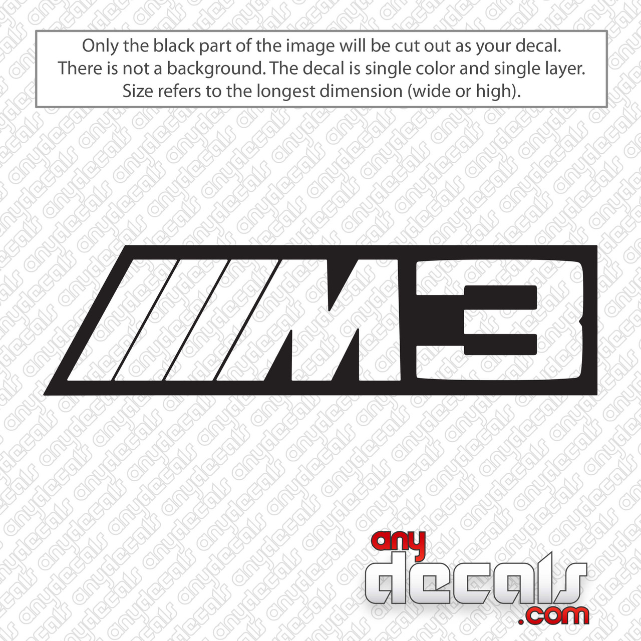 BMW M3 Logo Outline Decal Sticker 