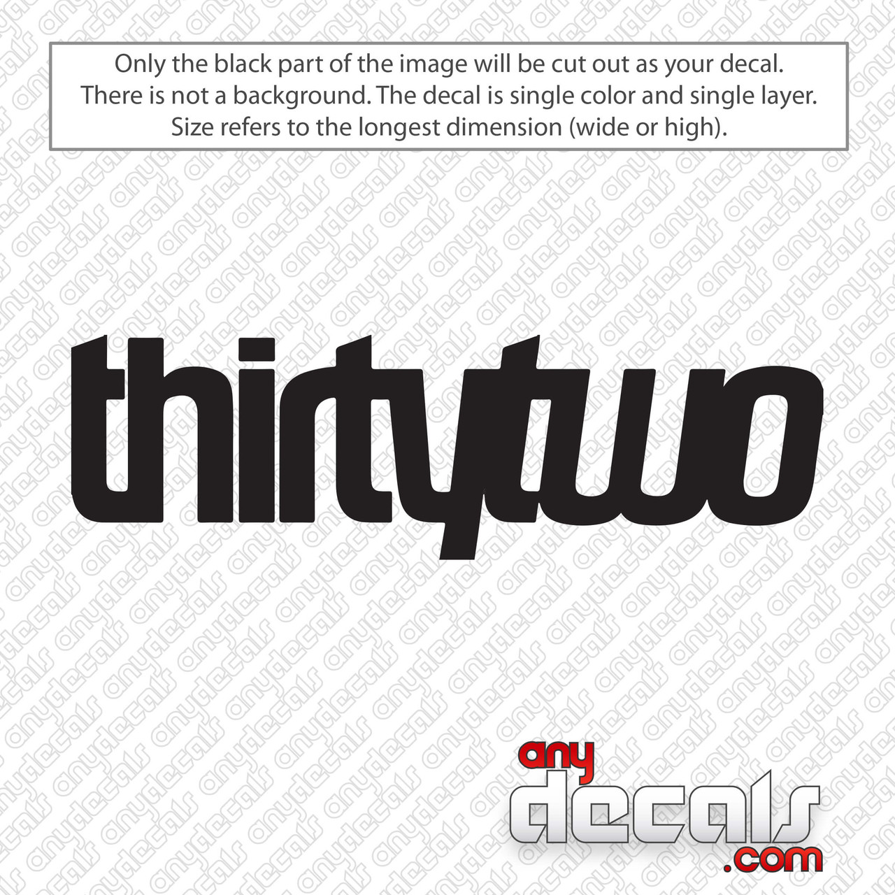 Thirtytwo Logo Decal Sticker