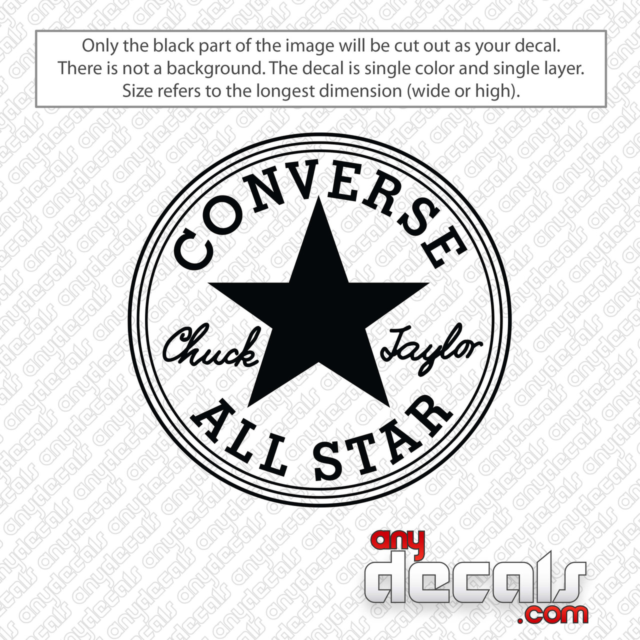 Polvoriento humedad Español Converse All Star Chuck Taylor Logo Decal Sticker - AnyDecals.com