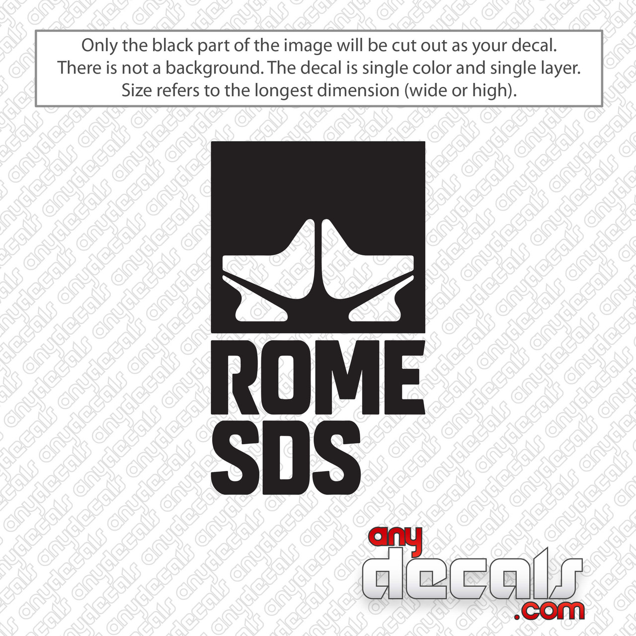 Rome SDS Snowboards Logo Decal Sticker