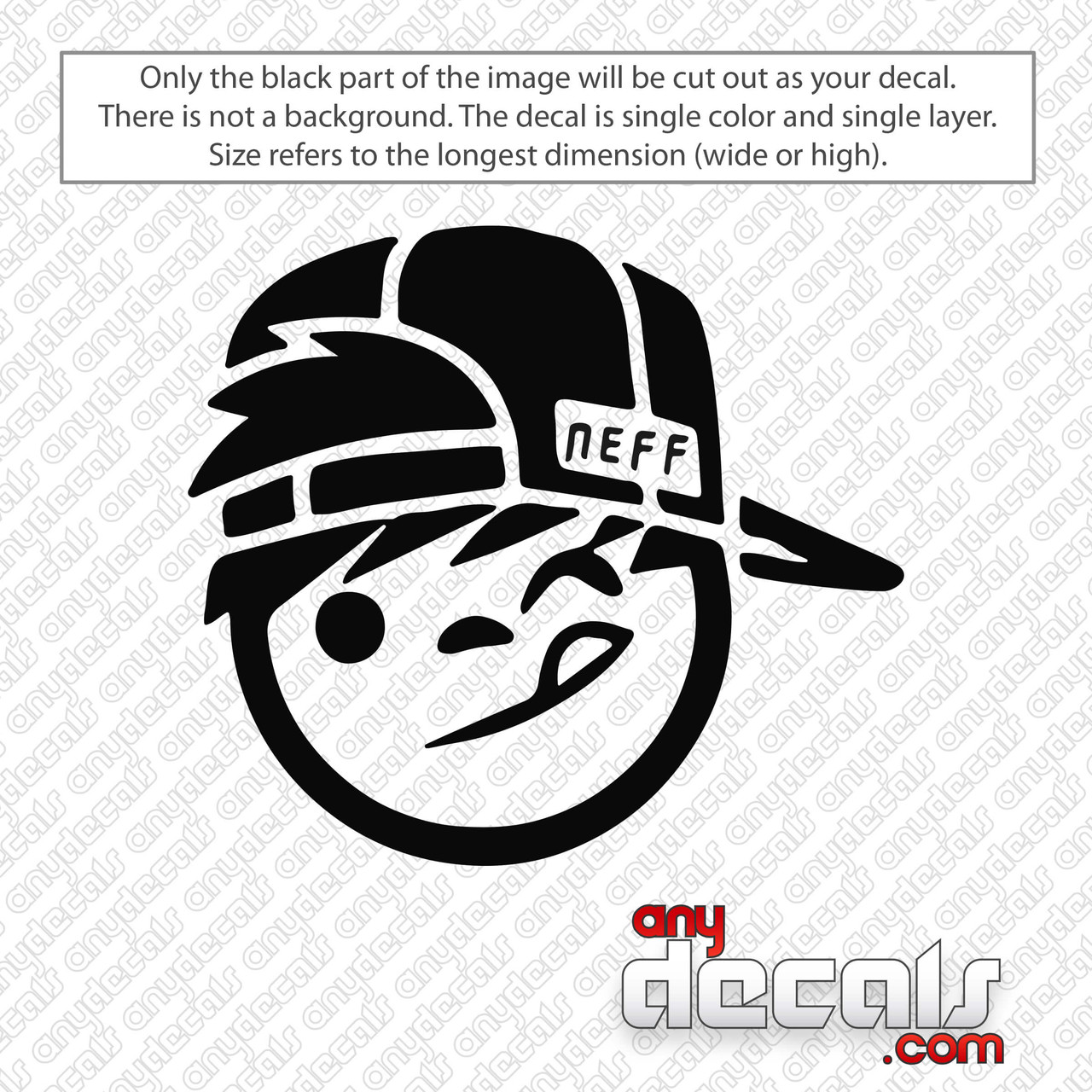 Neff Skateboard Hat Decal Sticker - AnyDecals.com