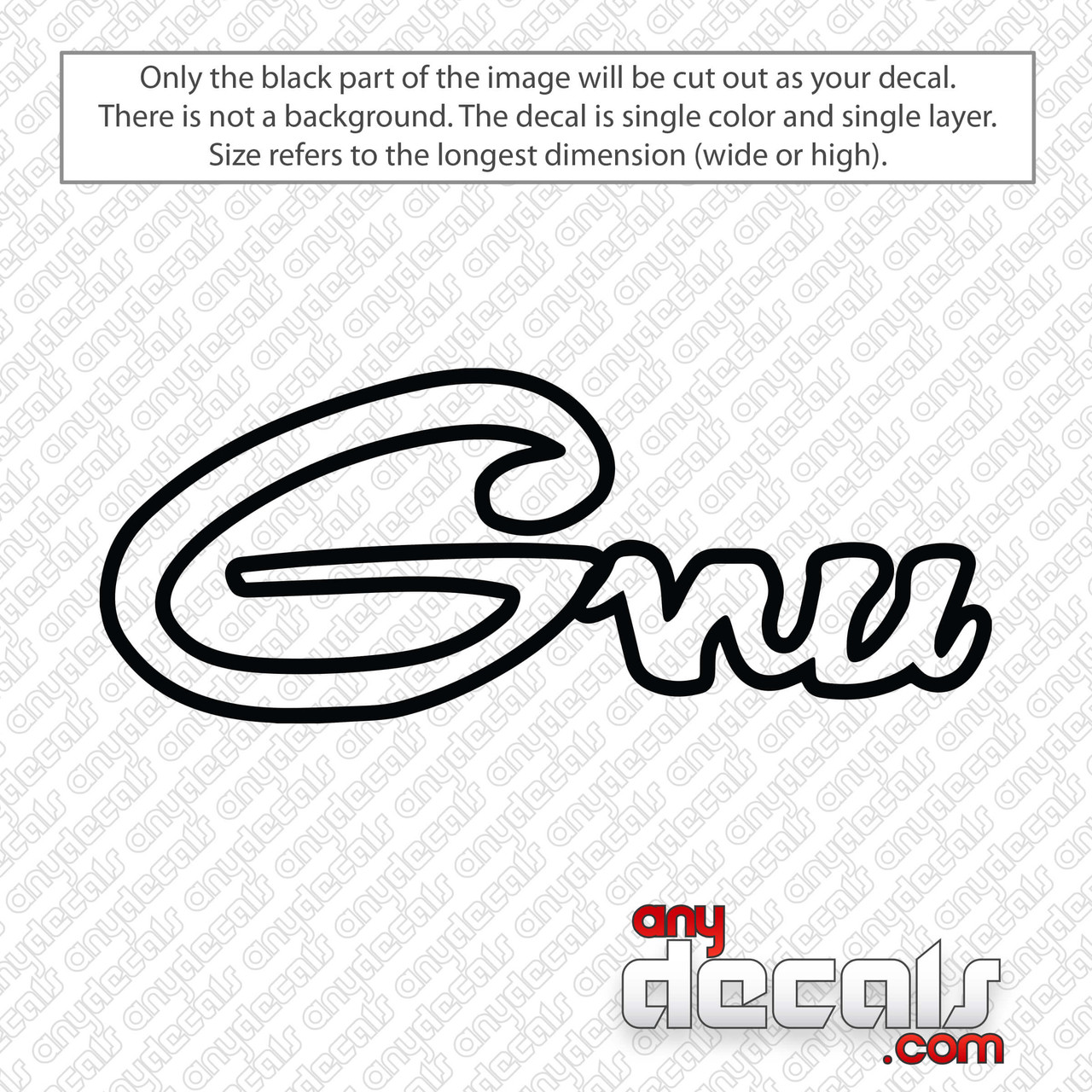 Gnu Snowboarding Logo Decal Sticker - AnyDecals.com