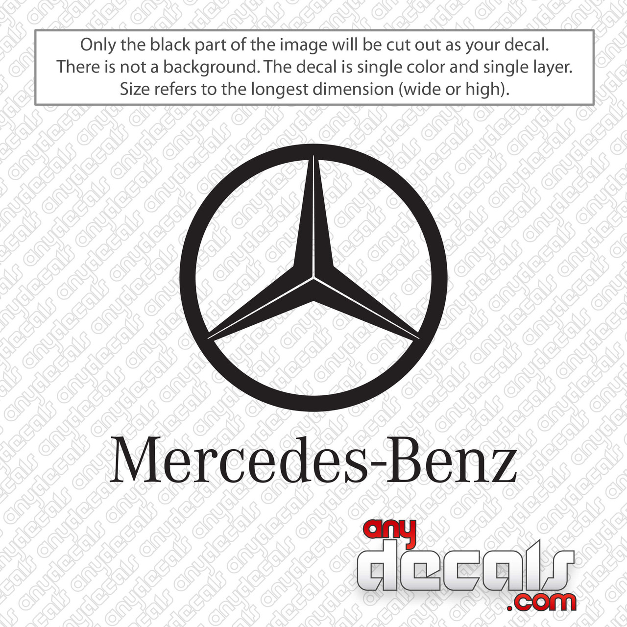 roekeloos Frank Worthley Diakritisch Mercedes-Benz Logo Decal Sticker - AnyDecals.com
