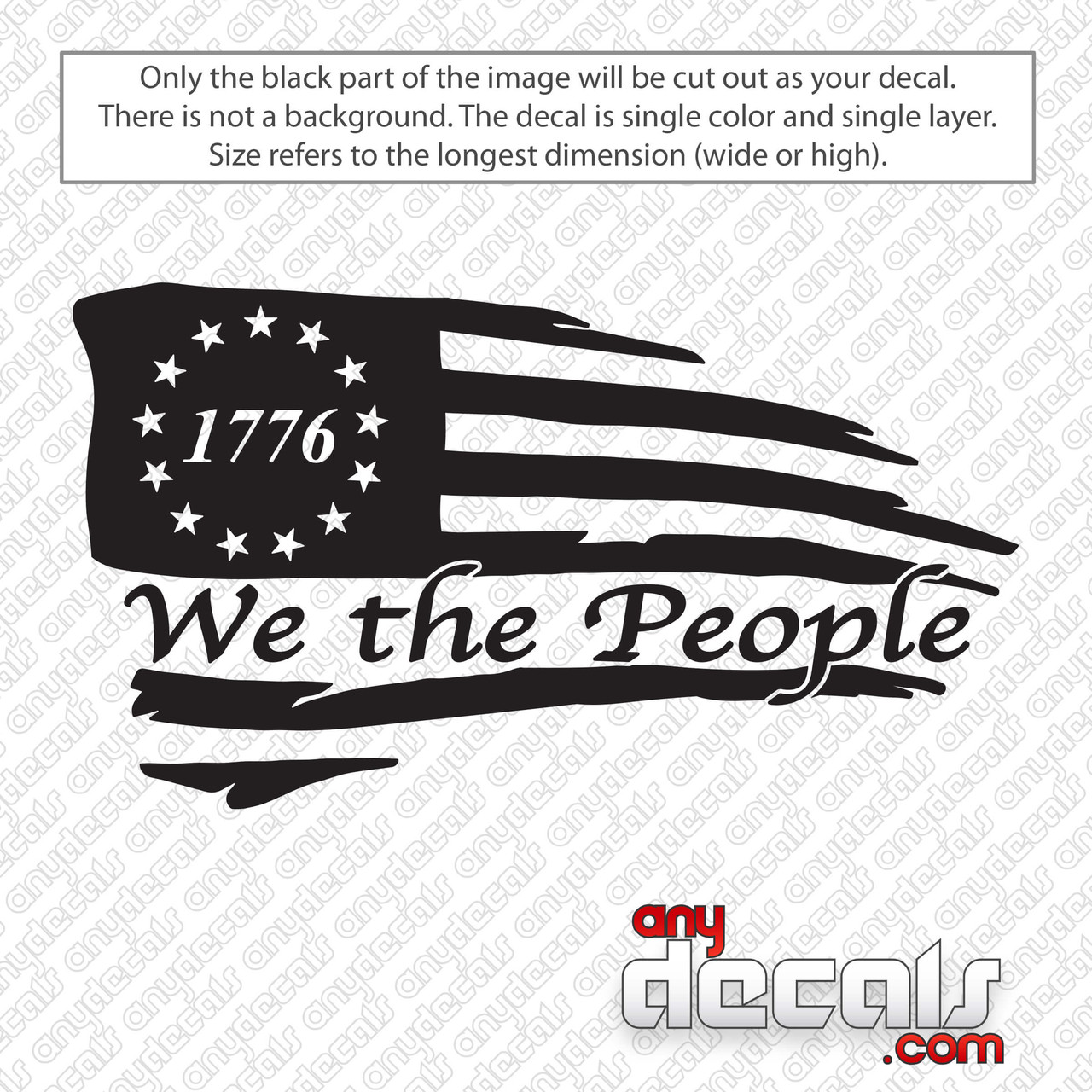 1776 We The People Flag Decal