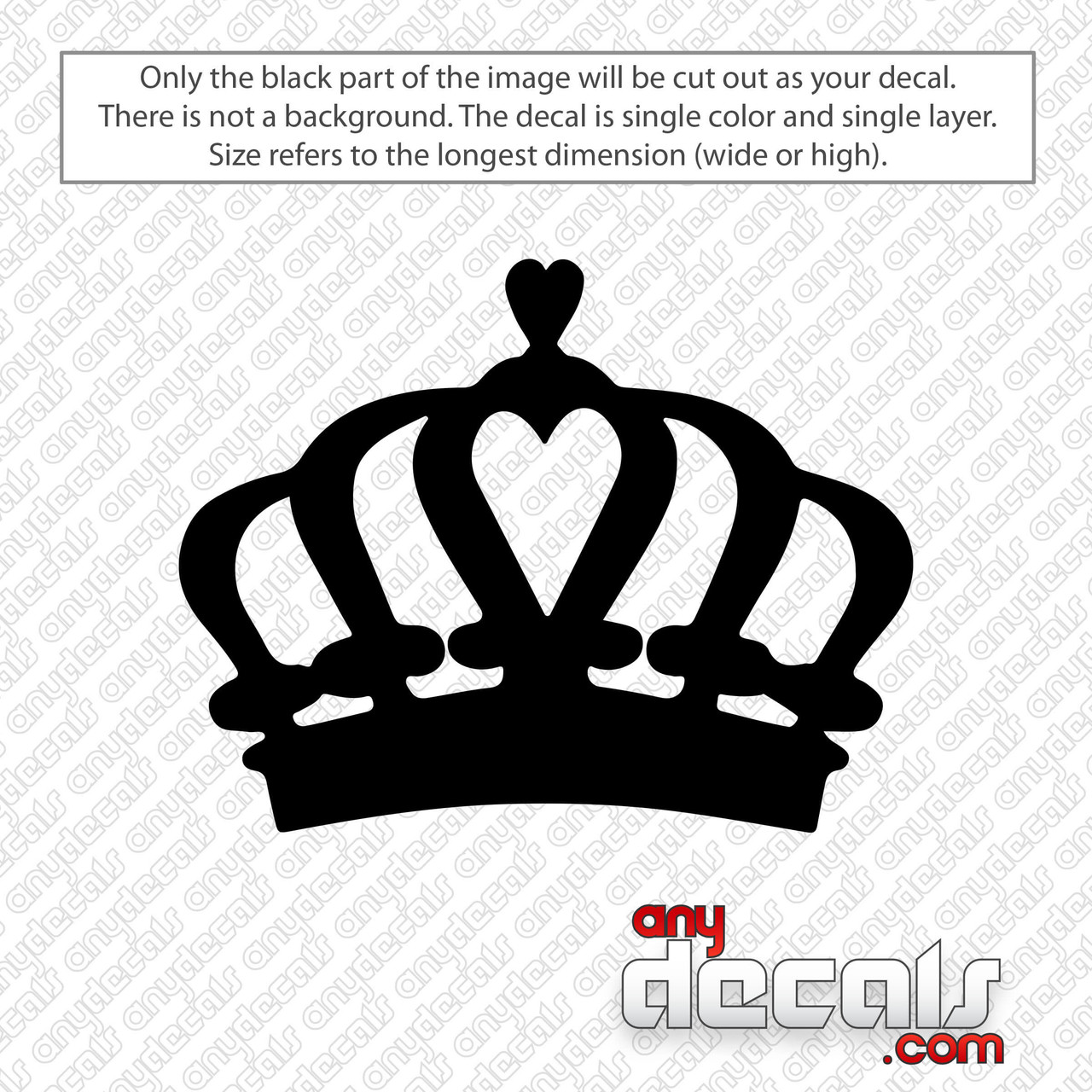 King Crown (4.5 - 30) Vinyl Decal in Different colors & size for Car –  M&D Stickers