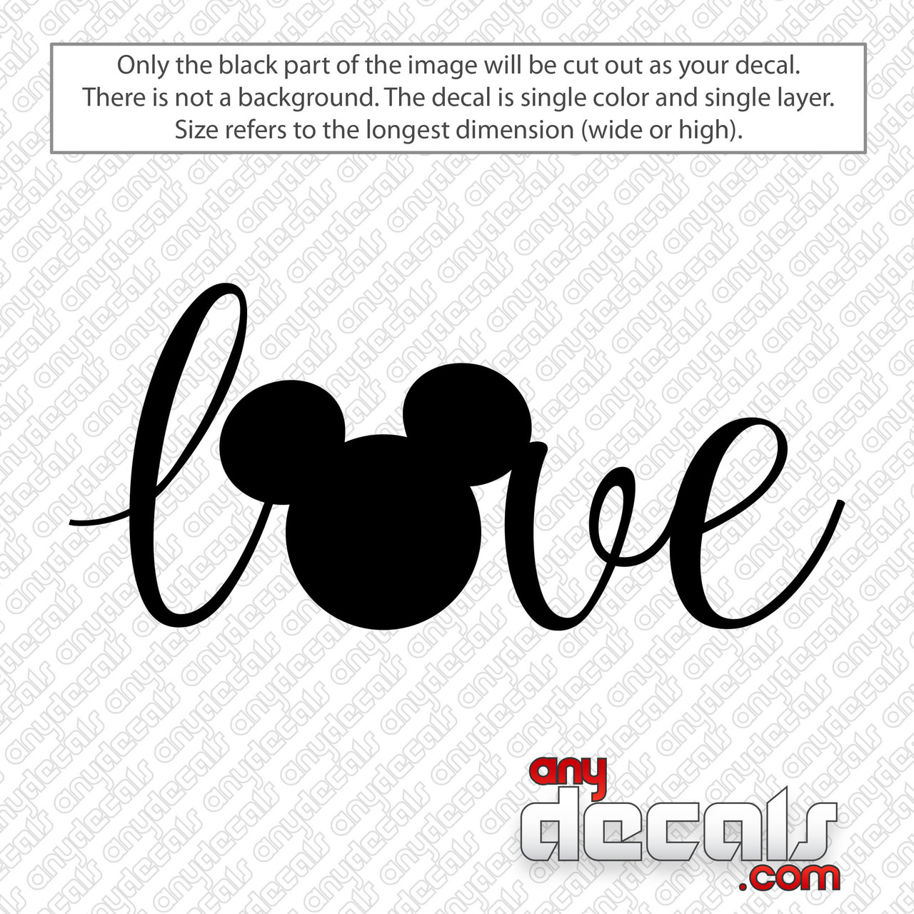 Disney Love Mickey Decal Sticker 