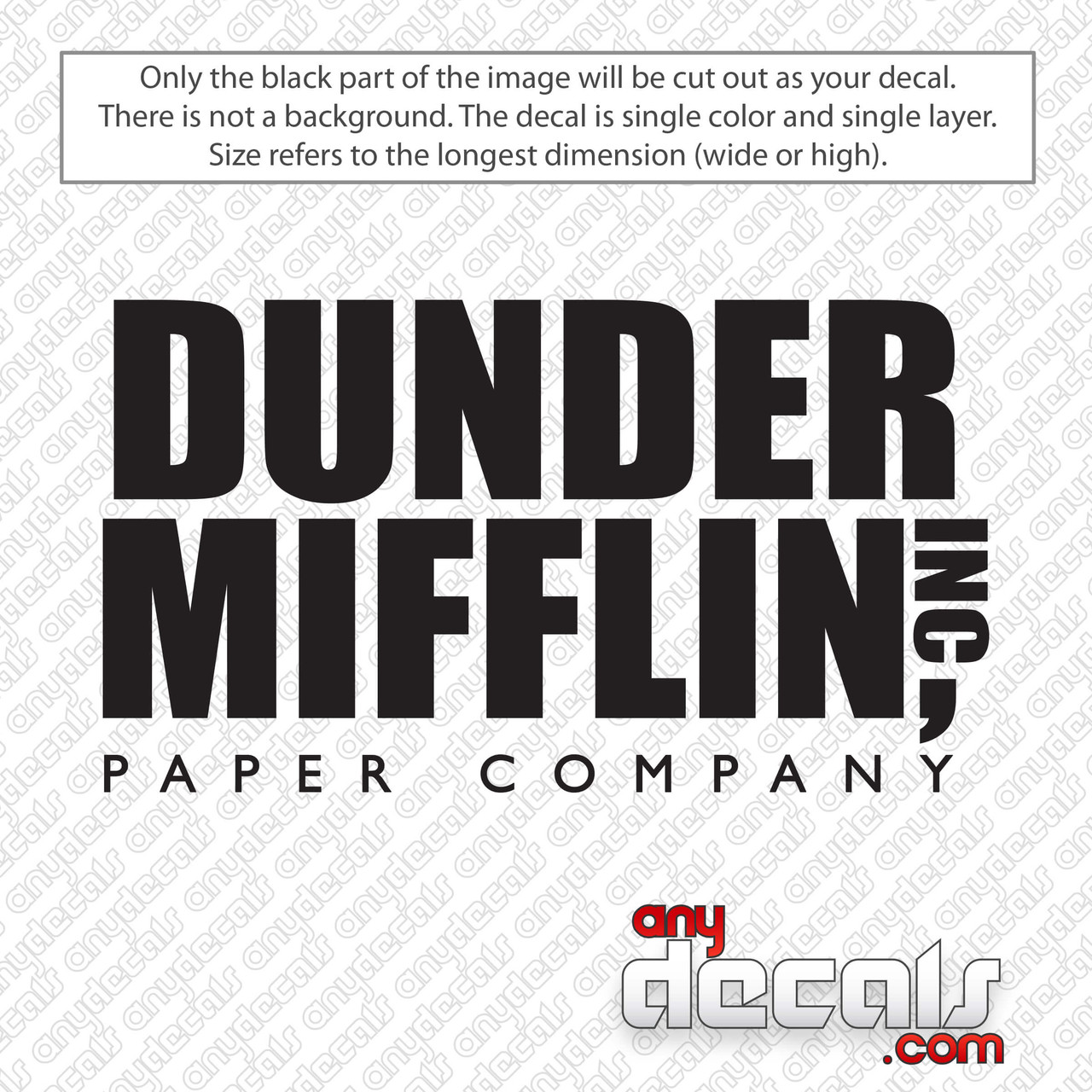 Dunder Mifflin Paper Company Decal Sticker 