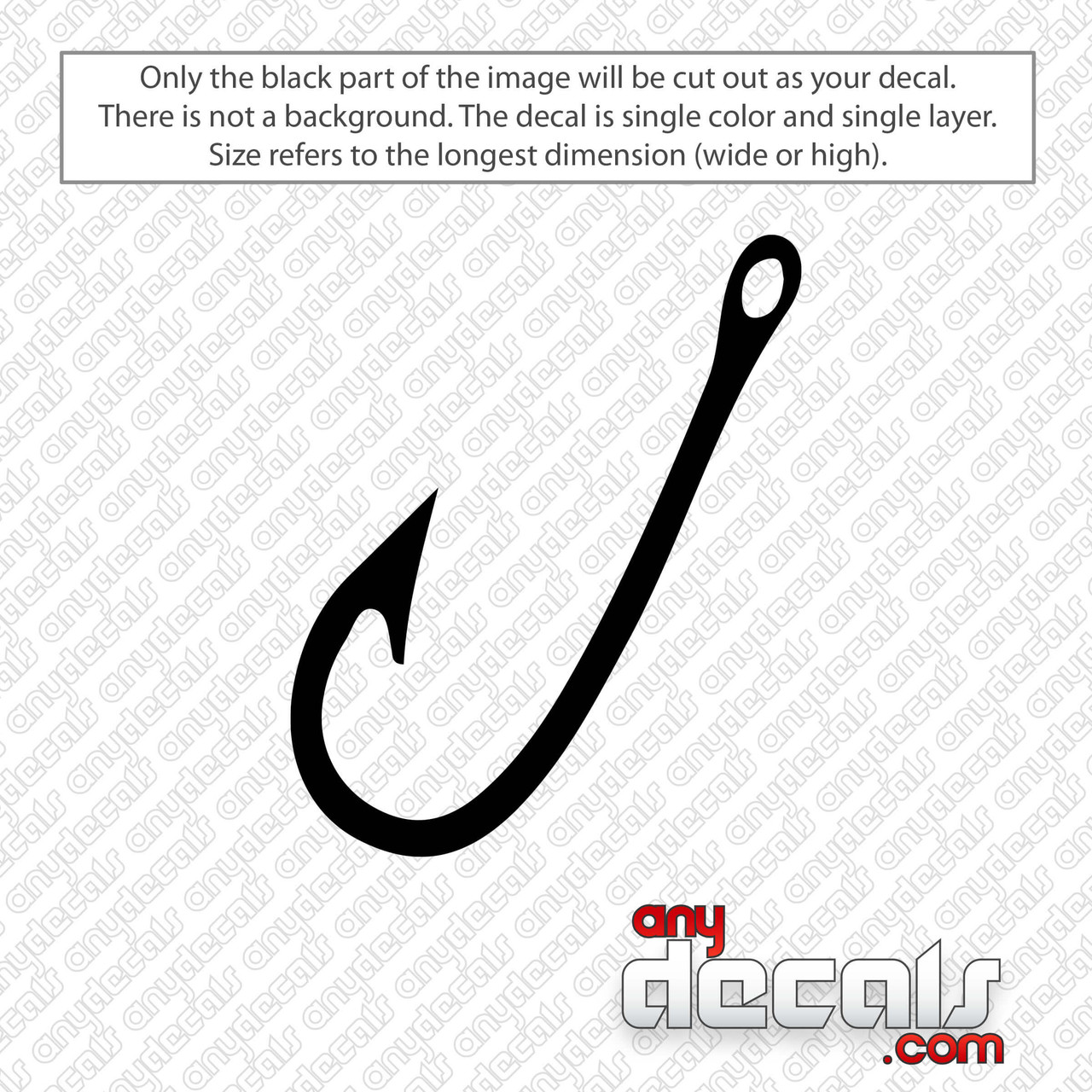 Fishing Hook Decal Sticker 