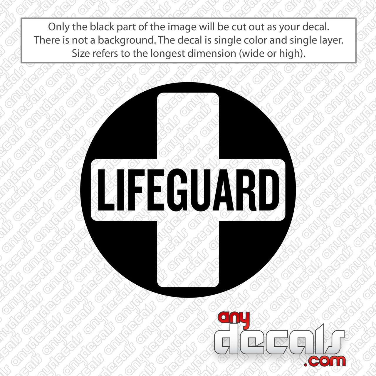 Lifeguard Circle Decal Sticker - AnyDecals.com