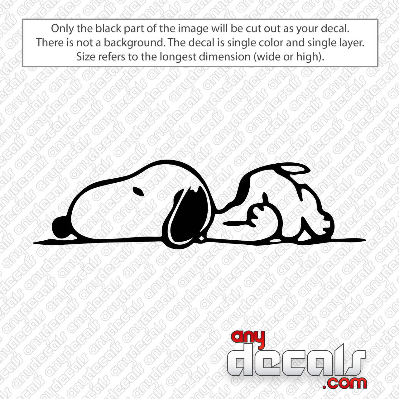 Snoopy Laying Down Decal Sticker 