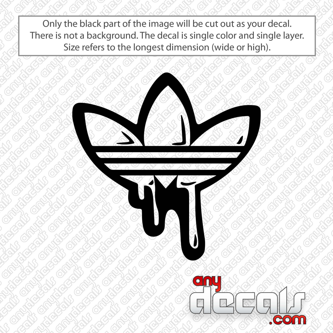 Mecánica emparedado Limpia la habitación Adidas Drip Logo Decal Sticker - AnyDecals.com