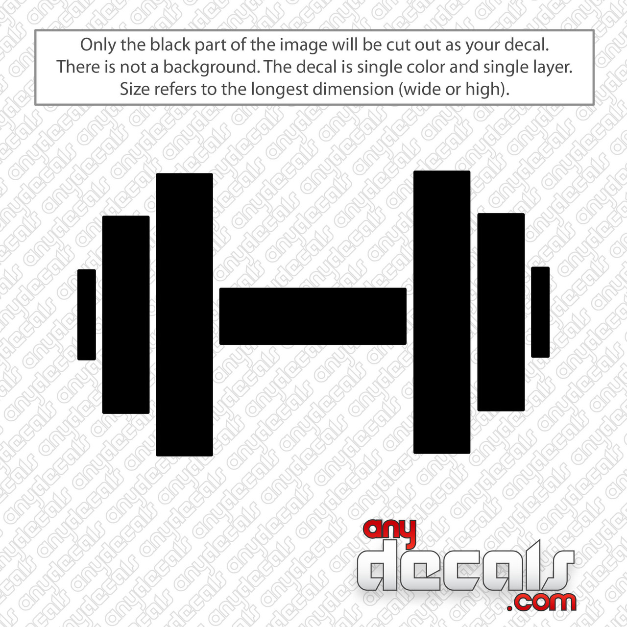 Dumbbell Weight Decal Sticker - AnyDecals.com