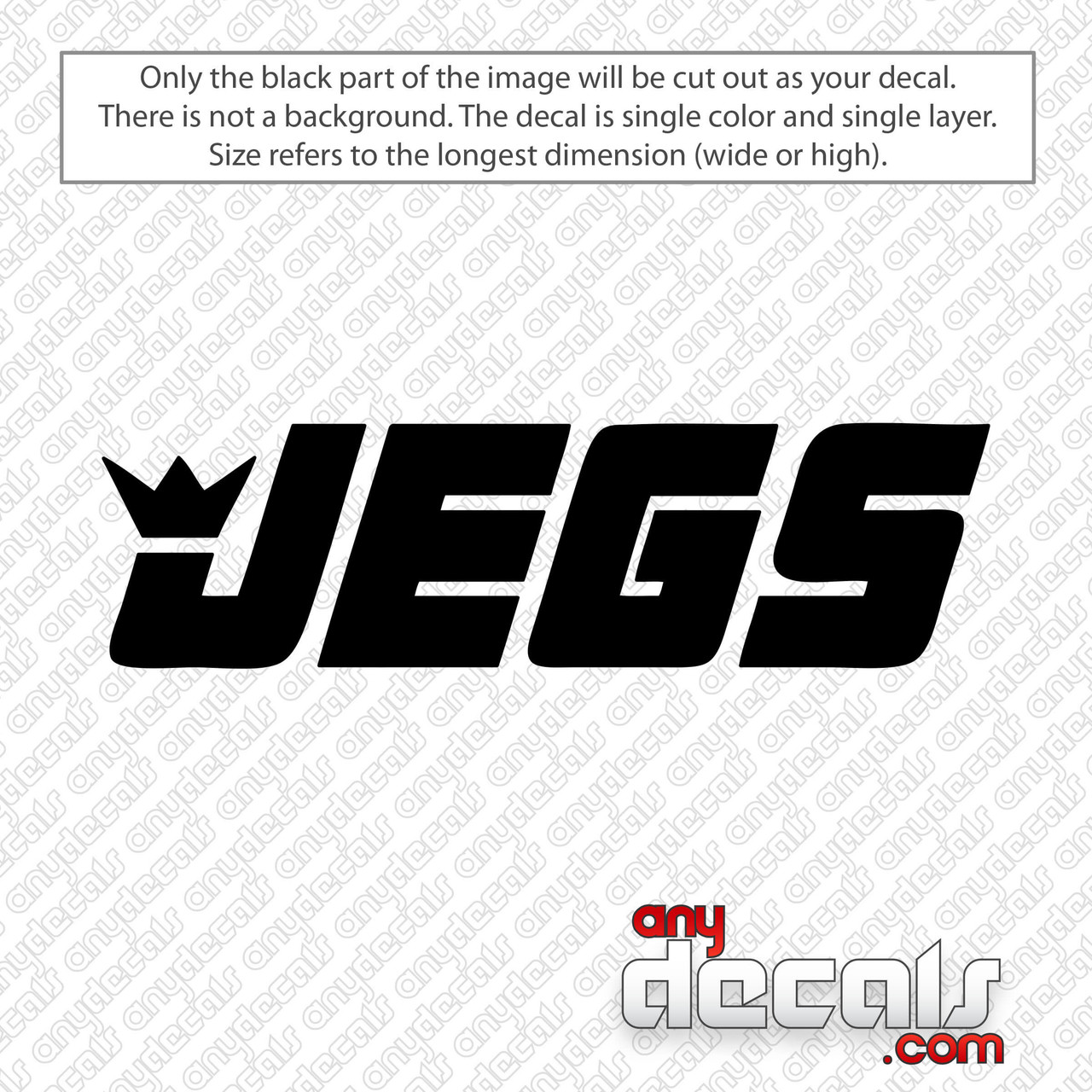Jegs Logo Decal Sticker - AnyDecals.com