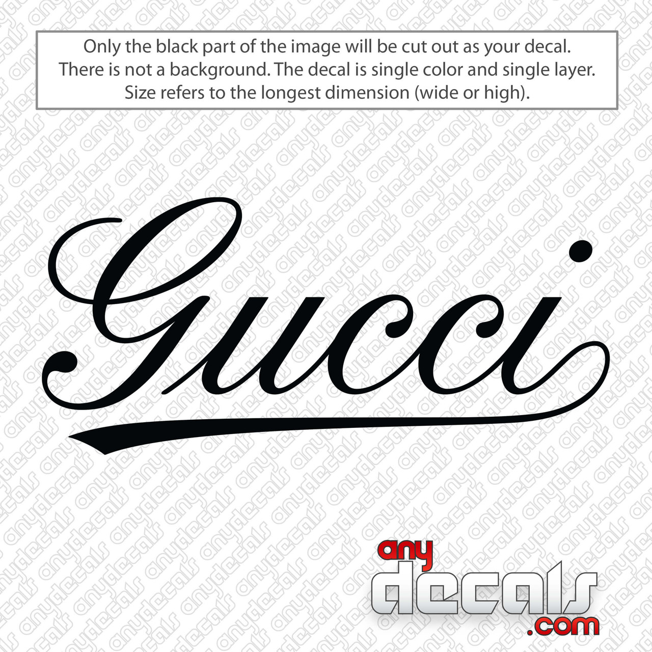 Gucci Script Logo Decal Sticker 