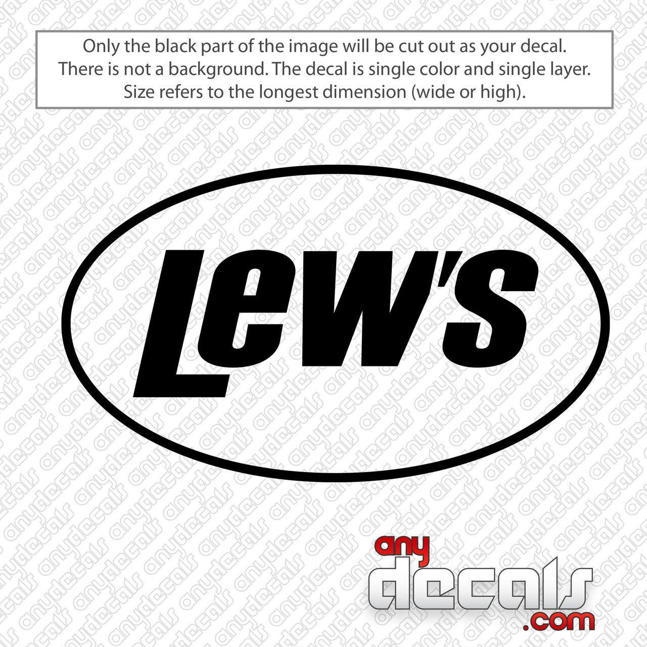 Lew's Fishing Decal Sticker 5-1/2 Inches Long Size