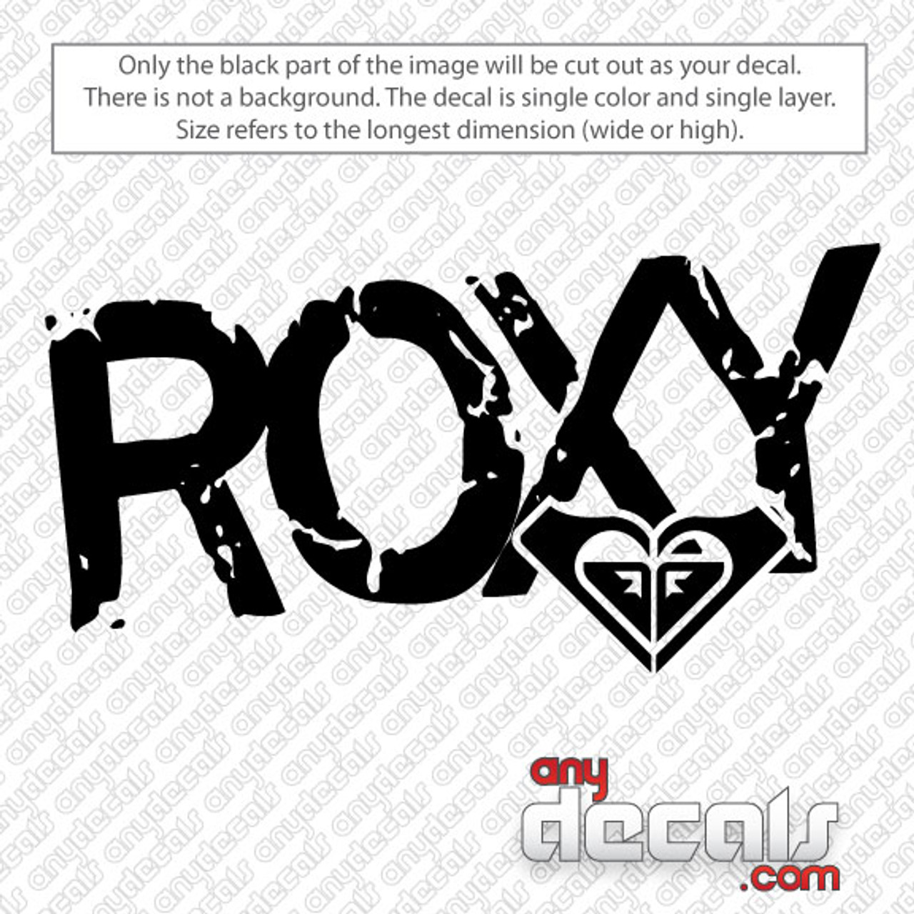 ego Toestand Slot Car Decals - Car Stickers | Roxy Distressed Surf Car Decal | AnyDecals.com