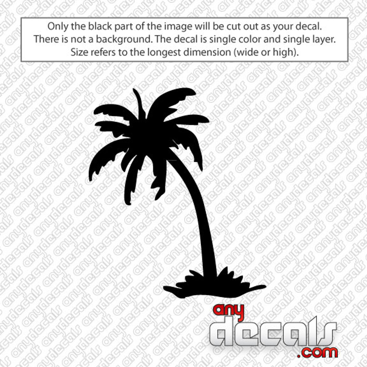 Car Decals - Car Stickers, Leaning Palm Tree Car Decals