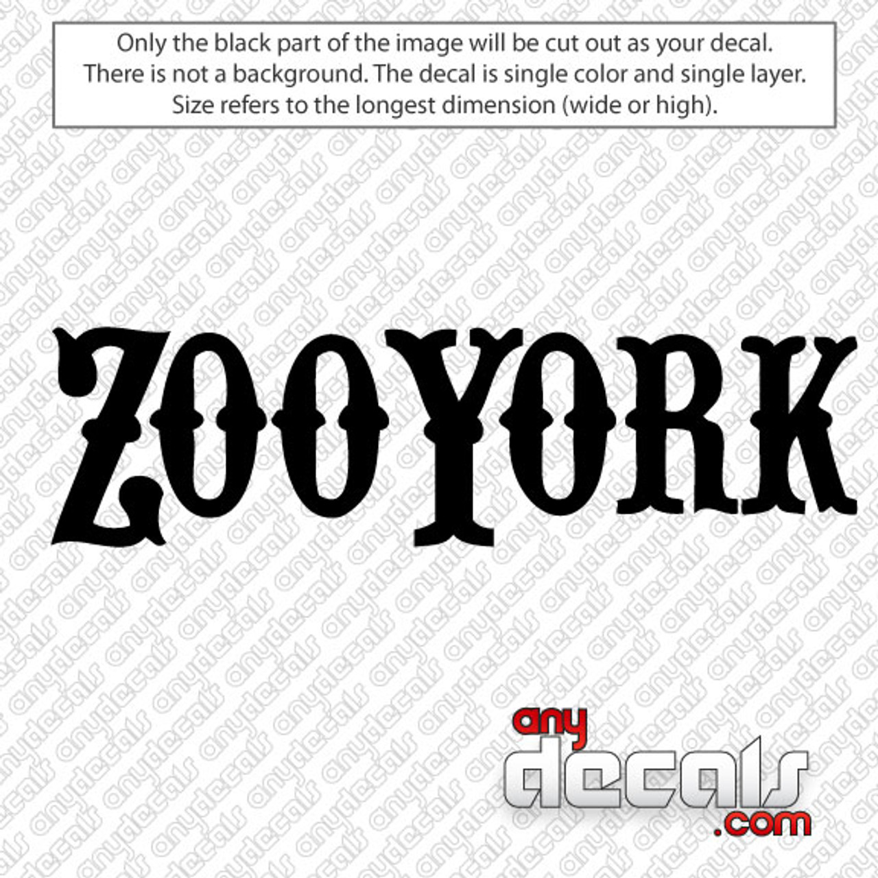 Car Decals - Car Stickers | Zoo York Skateboard Car Decal | AnyDecals.com