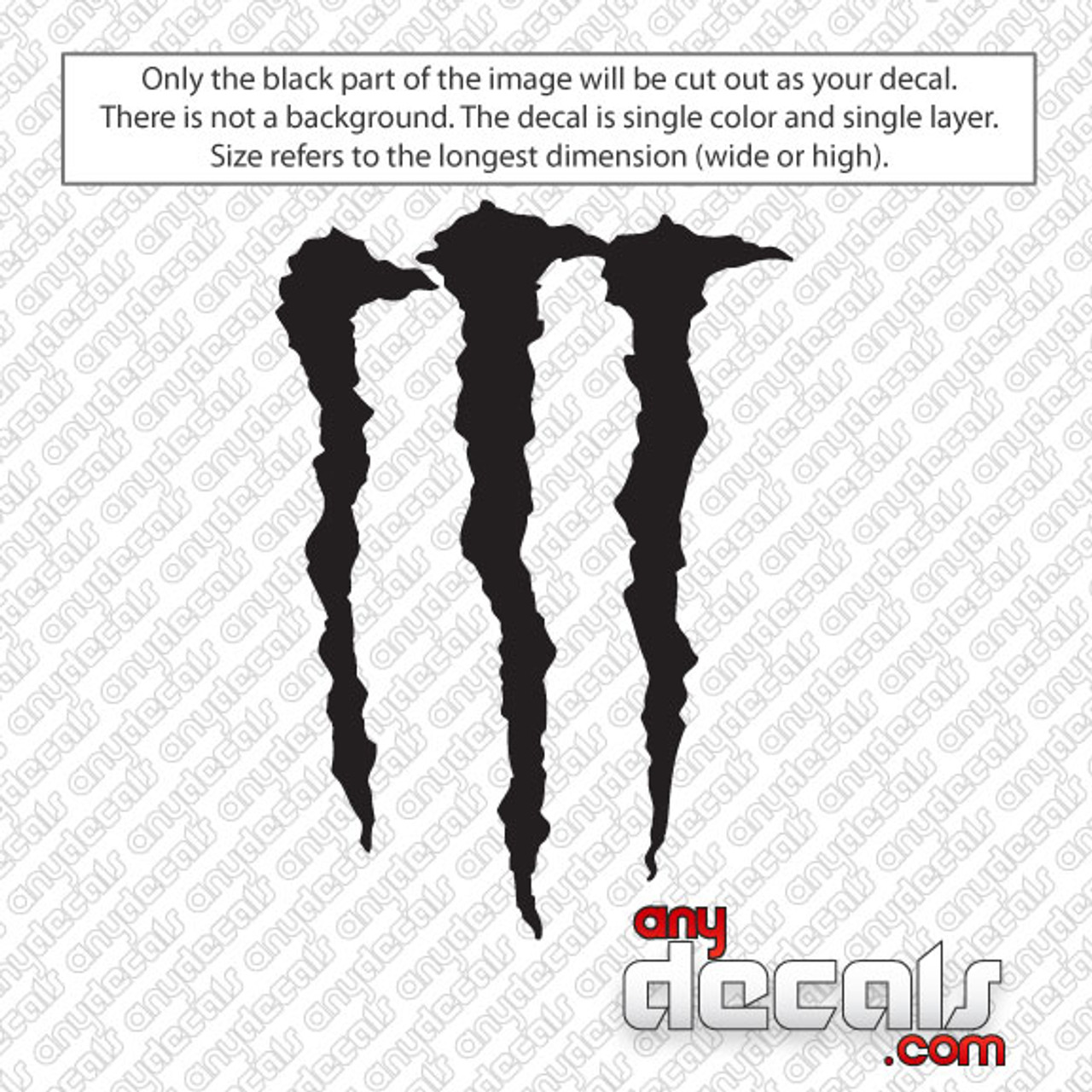 Car Decals - Car Stickers, Monster Energy 'M' Car Decal