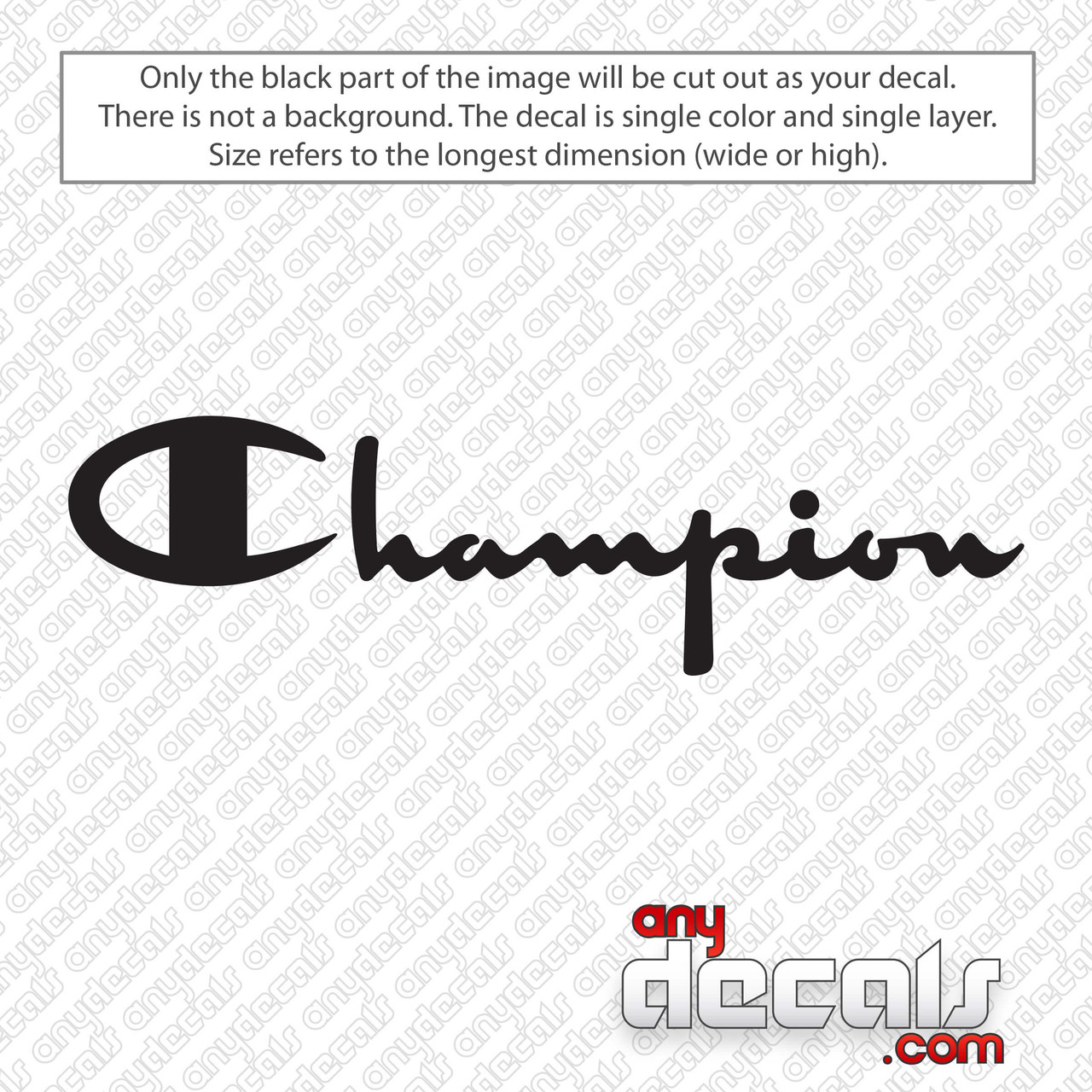 bøf hjælper tæppe Champion Logo Decal Sticker - AnyDecals.com