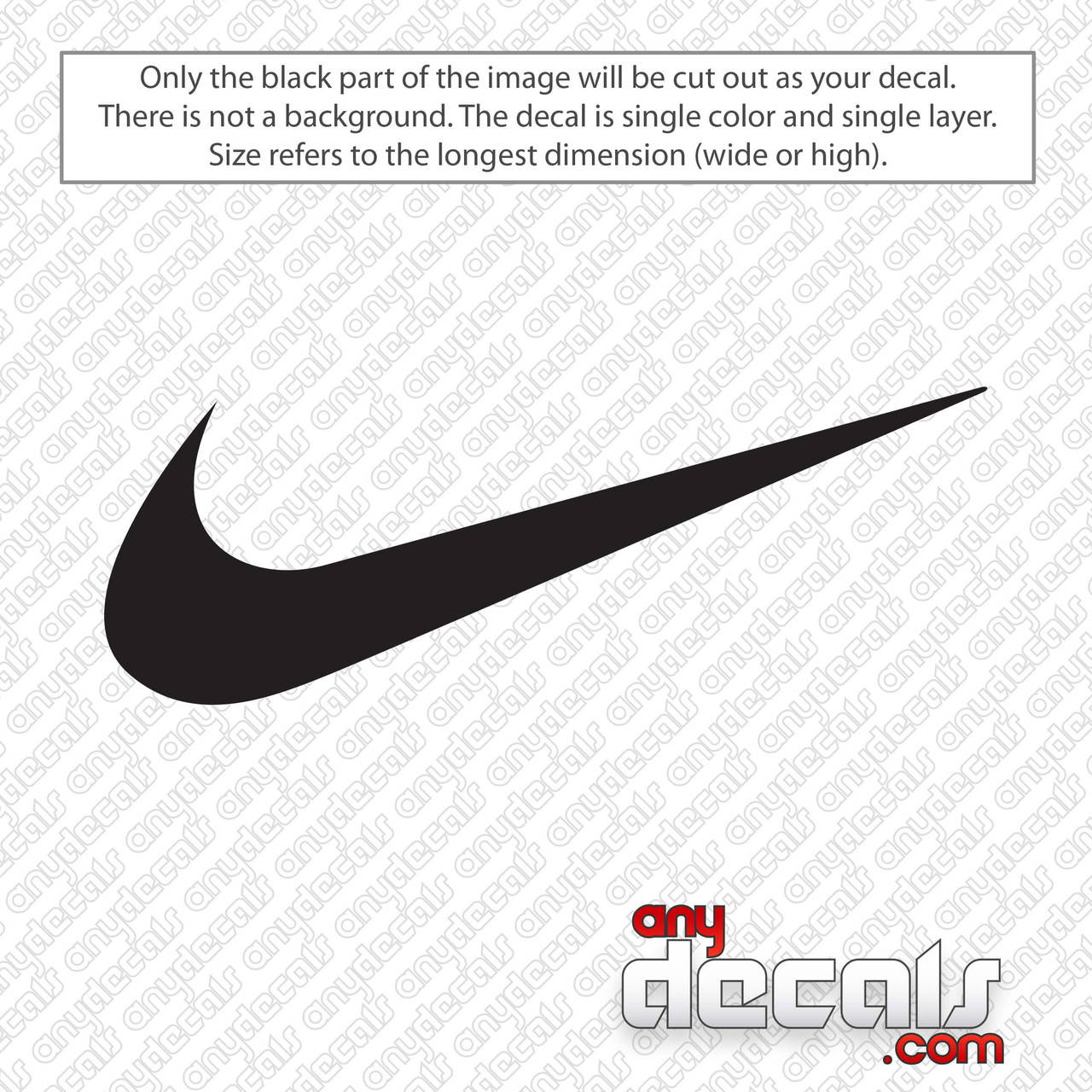 Equipo puerta Monumental Nike Swoosh Logo Decal Sticker - AnyDecals.com