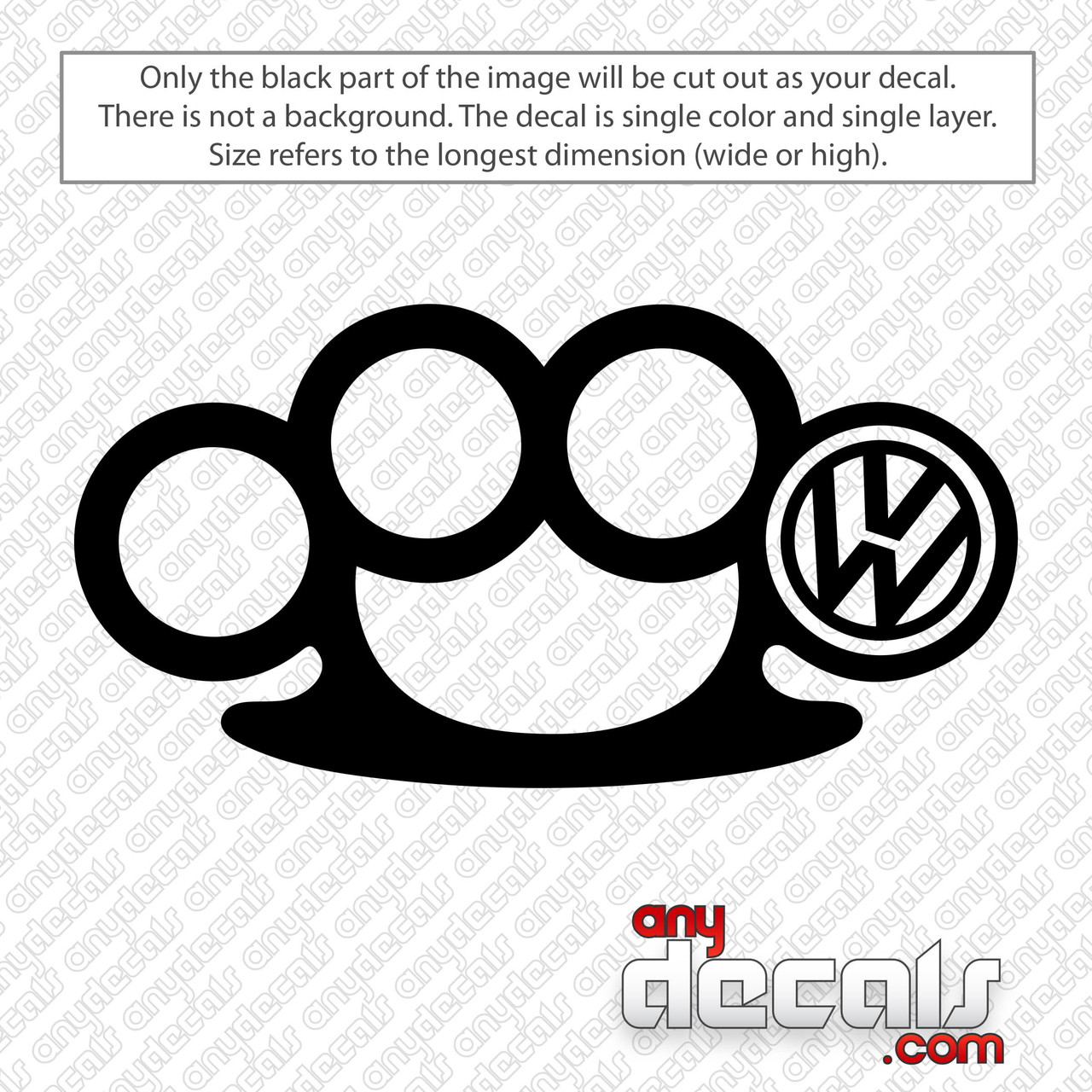 Volkswagen Brass Knuckles Decal Sticker 