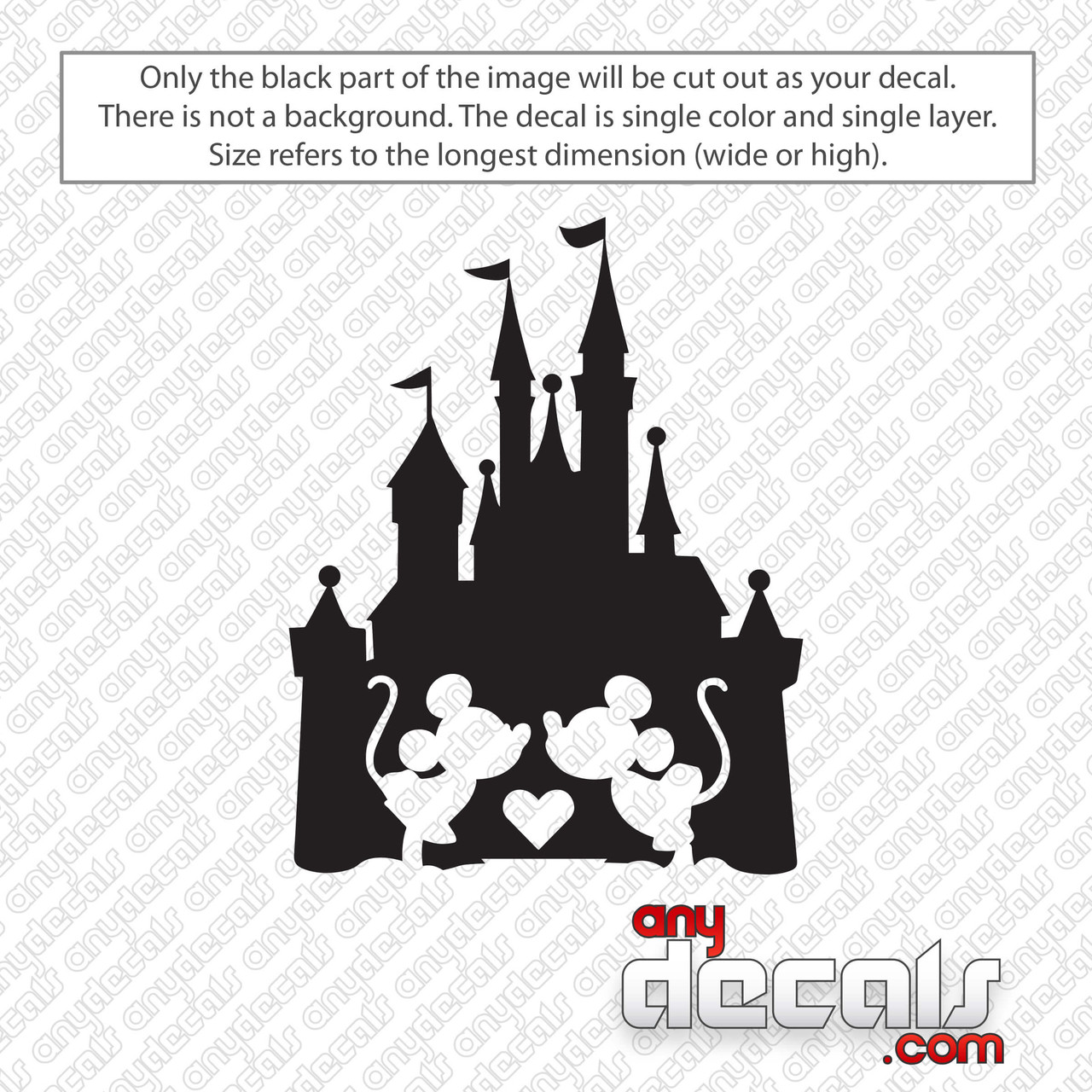 Disney Castle Minnie and Mickey Love Decal Sticker