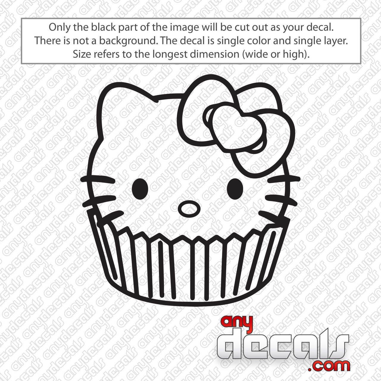 Hello Kitty Cupcake Decal Sticker 