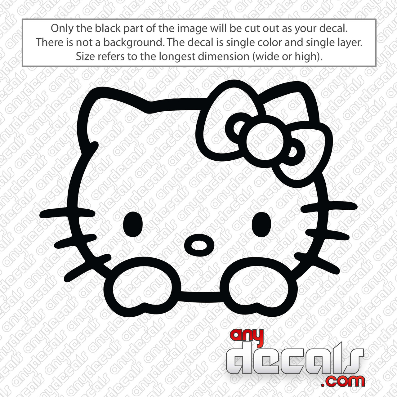 Hello Kitty Peeking Decal Sticker - AnyDecals.com